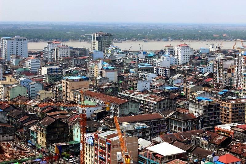 Blick auf Yangon